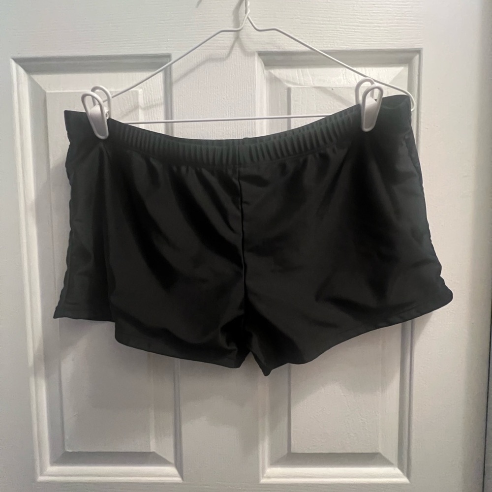 Black Athletic Swim Shorts with Elastic Waistband
